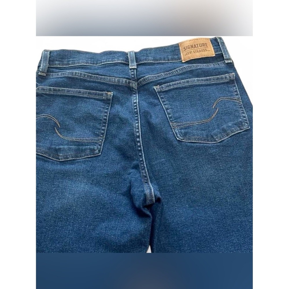 LEVI'S Signature Heritage High Rise Straight Leg Jeans Dark Wash Sz 6/28 - Picture 6 of 8